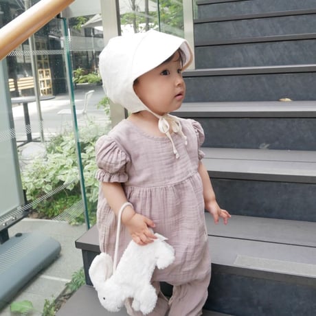 Briar Baby  BRIMMED IVORY LINEN BONNET