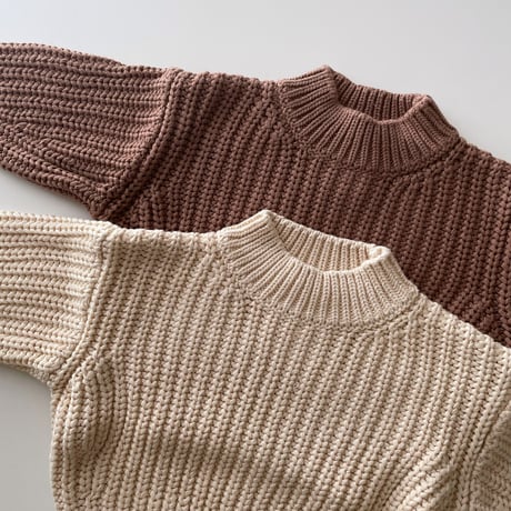 QUINCY MAE　Chunky Knit sweater - cocoa