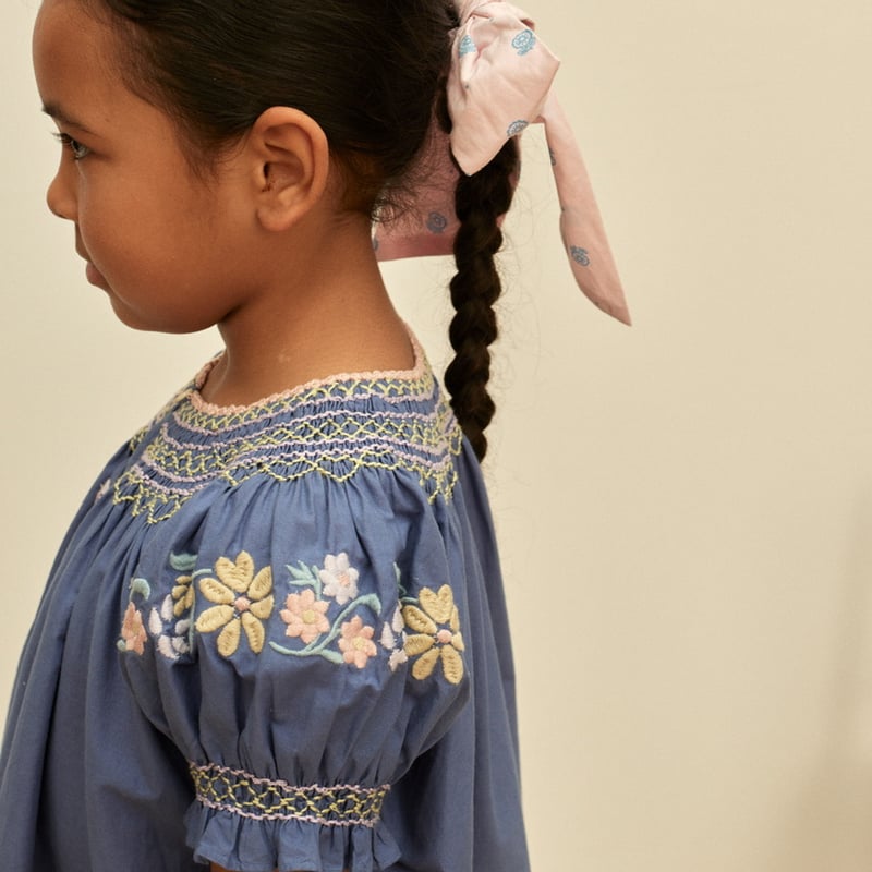 Apolina VERNA SMOCK DRESS - AZUL | Baby Style LAB