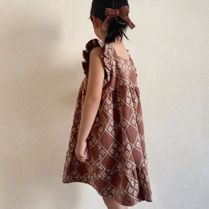 Misha & Puff RUFFLE SLEEVE DRESS - COLA FLORA T