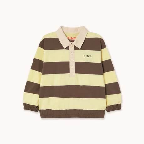 tiny cottons  STRIPES POLO SLEEVE TEE - dusty yellow