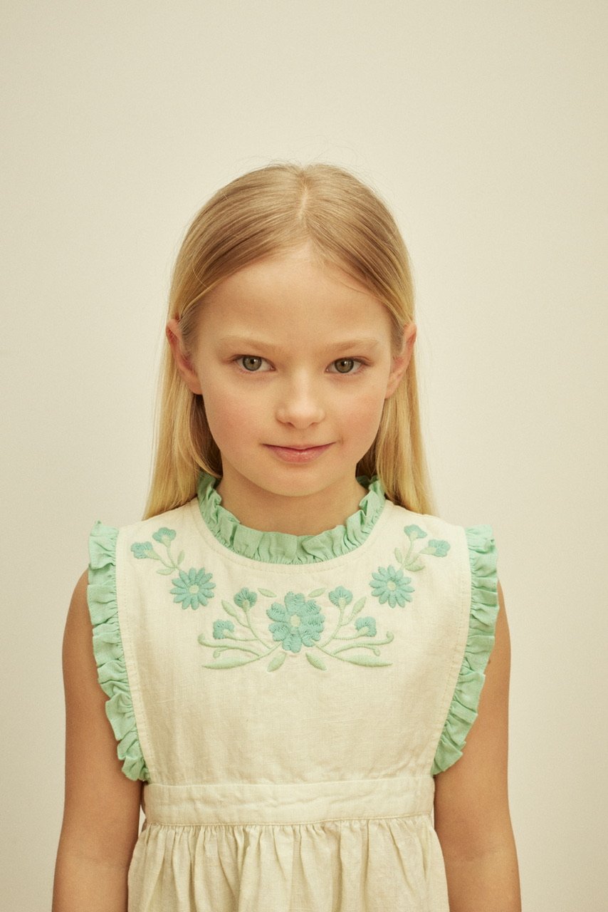 Apolina IDA DRESS - MINT CREAM/SEAGLASS | Baby