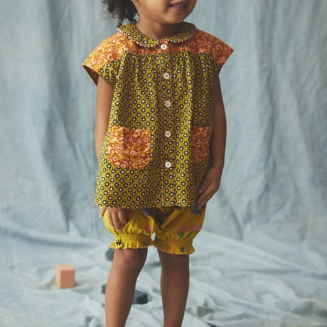 Misha & Puff　Nanna Tunic - Pistachio Flower Dot