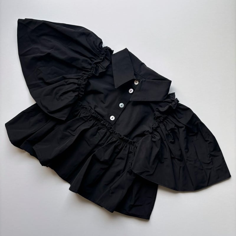 Christina Rohde 黒いフリルワンピース サイズ6 Christina Rohde 黒いフリルワンピース サイズ6 Christina Rohde 黒い