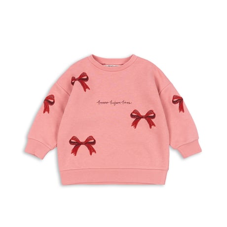 Konges Sløjd 　LOU BOW SWEAT SHIRT OCS - STRAWBERRY ICE