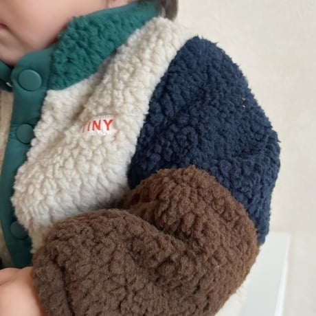 tiny cottons COLOR BLOCK POLAR SHERPA JACKET - dark green