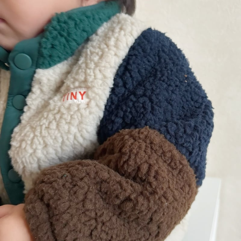 tiny cottons COLOR BLOCK POLAR SHERPA JACKET -