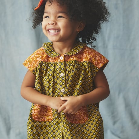 Misha & Puff　Nanna Tunic - Pistachio Flower Dot