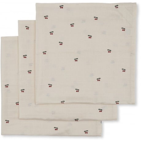 3 PACK MUSLIN CLOTH - CHERRY  バラ売り