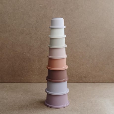 Mushie Stacking Cups Toy | Made in Denmark (Petal)