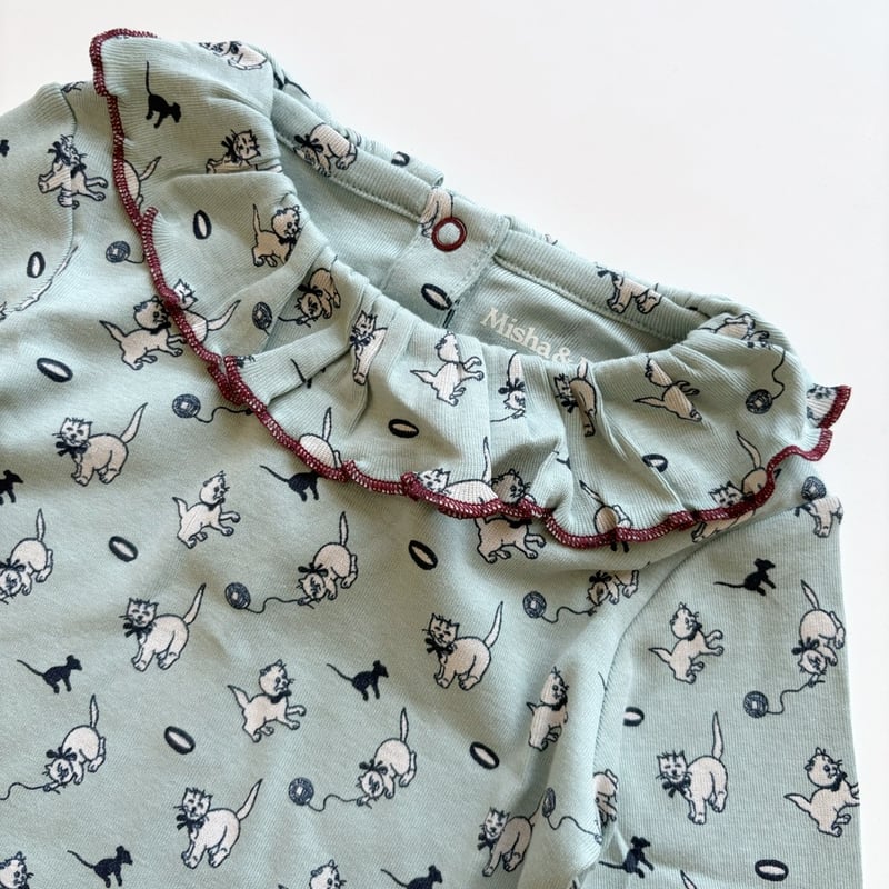 未使用MISHA & PUFF　 Paloma Top　4Y Misha & Puff Paloma Top - Sage Cat & Mouse | Ba