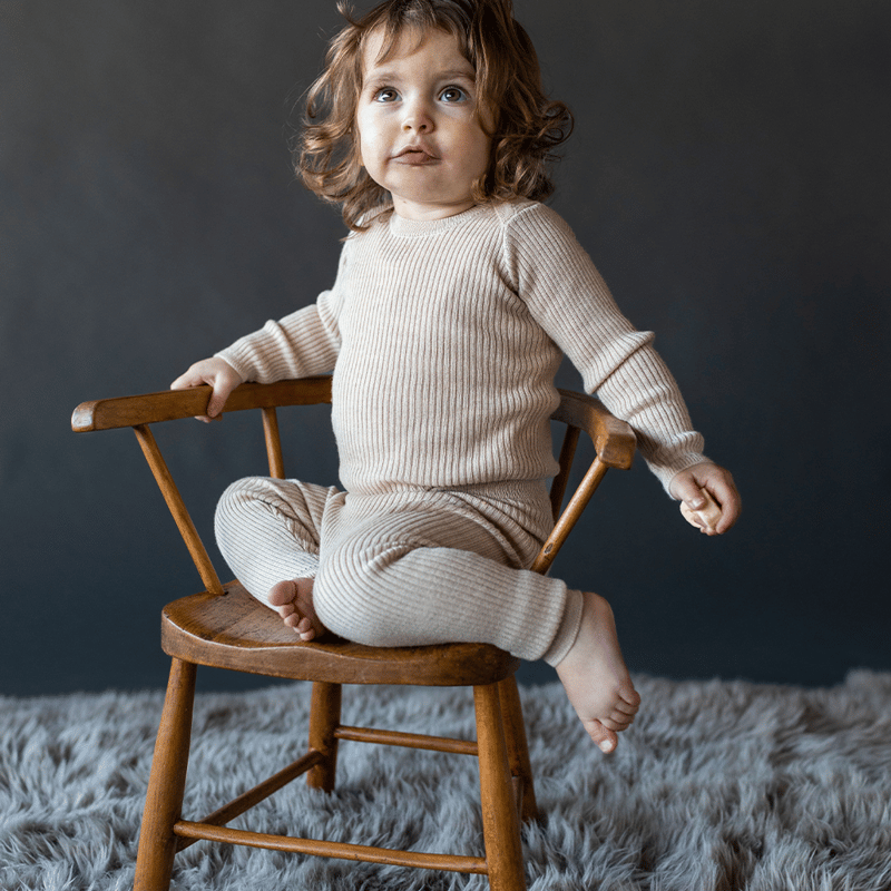 mabli】EBRILL 弱く SKINNY RIB sand 4Y