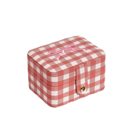 Rockahula Kids  Gingham Bow Jewellery Box-PINK