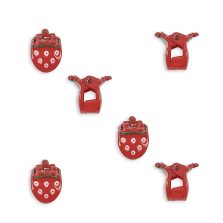 Konges Sløjd 　6 PACK MINI FRAISE HAIR CLAWS - STRAWBERRY