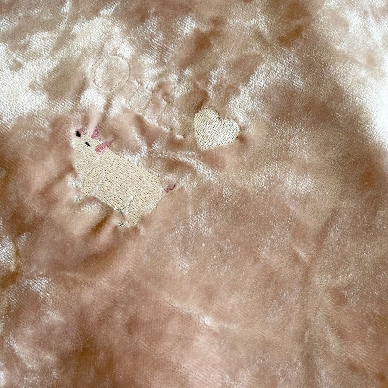 ドローイングバッグ ベロア ピンクベージュ Mサイズ/Sサイズ/Mini