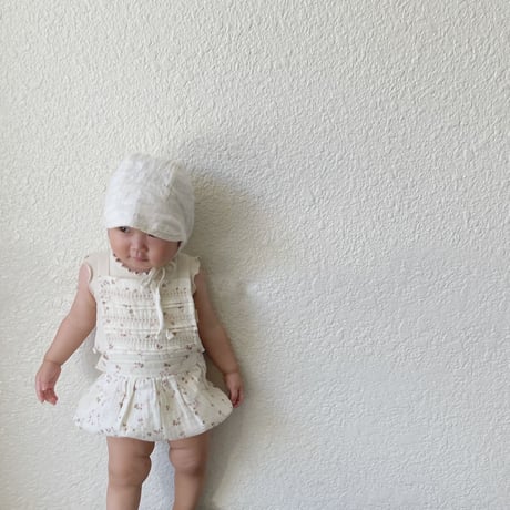 Briar Baby  BRIMMED BLUSH LINEN BONNET