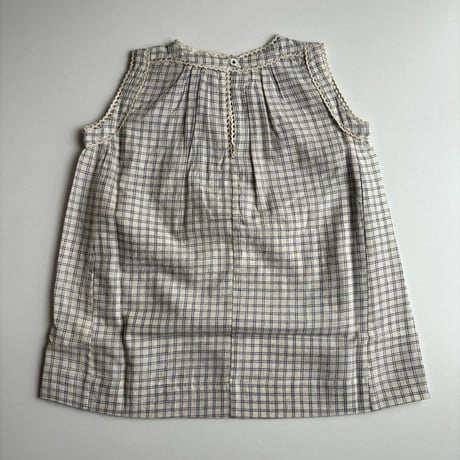 CARAMEL　GINGER BABY DRESS WHITE/NAVY CHECK