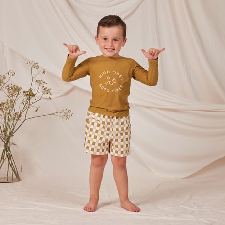 Rylee + Cru　RASH GUARD - OCHRE
