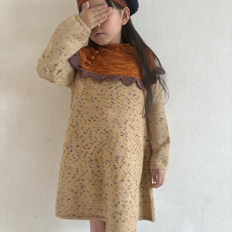 Misha & Puff　Scallop Yoke Tunic Dress - Camel confetti