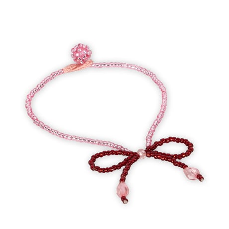 Konges Sløjd 　PEARLY NECKLACE & BRACELET S - MELLOW ROSE/RIO RED