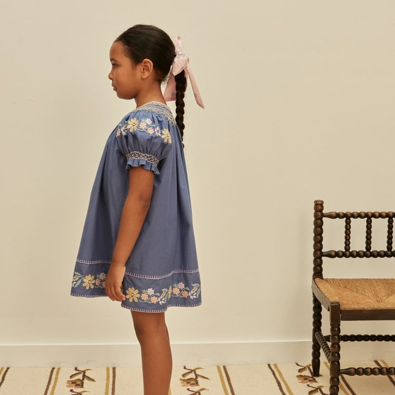 Apolina VERNA SMOCK DRESS - AZUL | Baby Style LAB