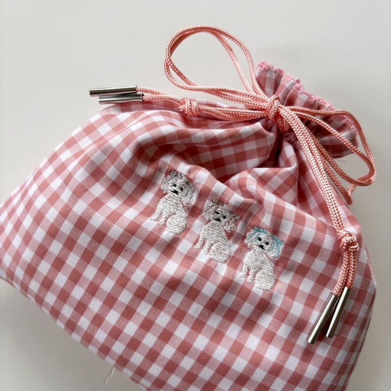 ドローイングバッグ gingham check Mサイズ/Mサイズ(shoulder)/Sサイ