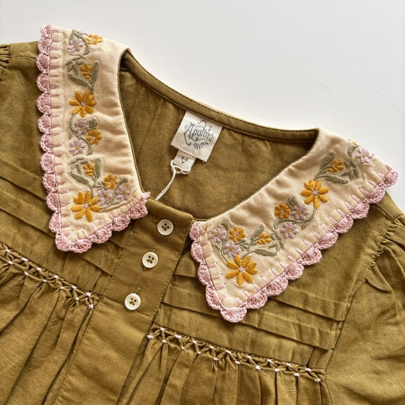 Apolina BETTE DRESS - DRIED MOSS | Baby Style LAB