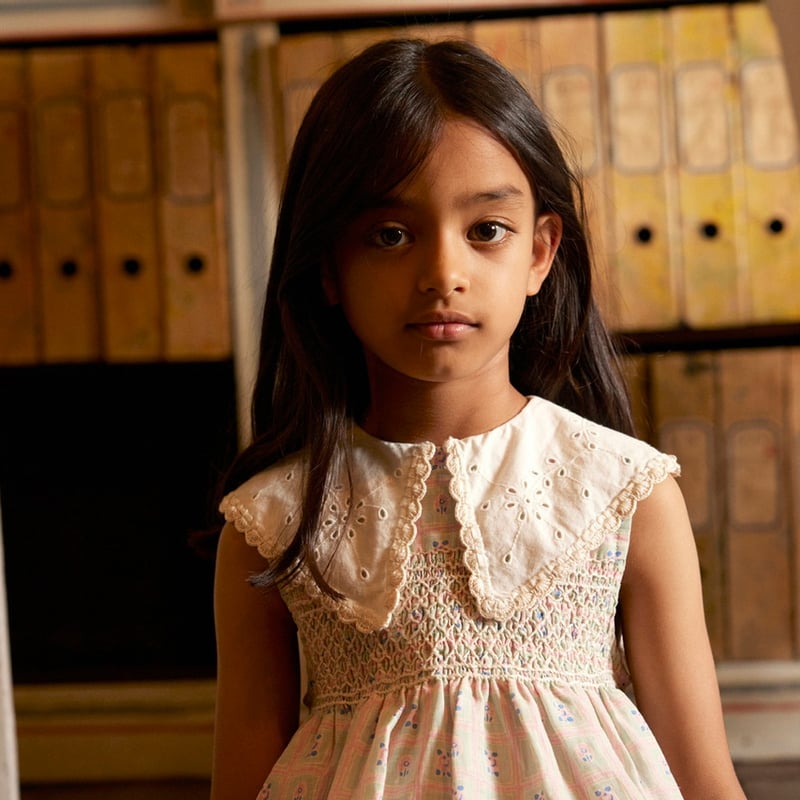 Apolina CORNELIA S/L SMOCK DRESS - ROSEPANEL M