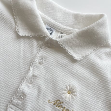 ARCADIA short puff sleeve flare polo one-piece White