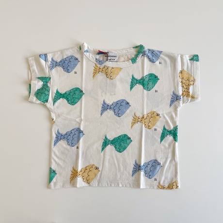 BOBO CHOSES　Multi color Fish all over T-shirt 2Y-7Y