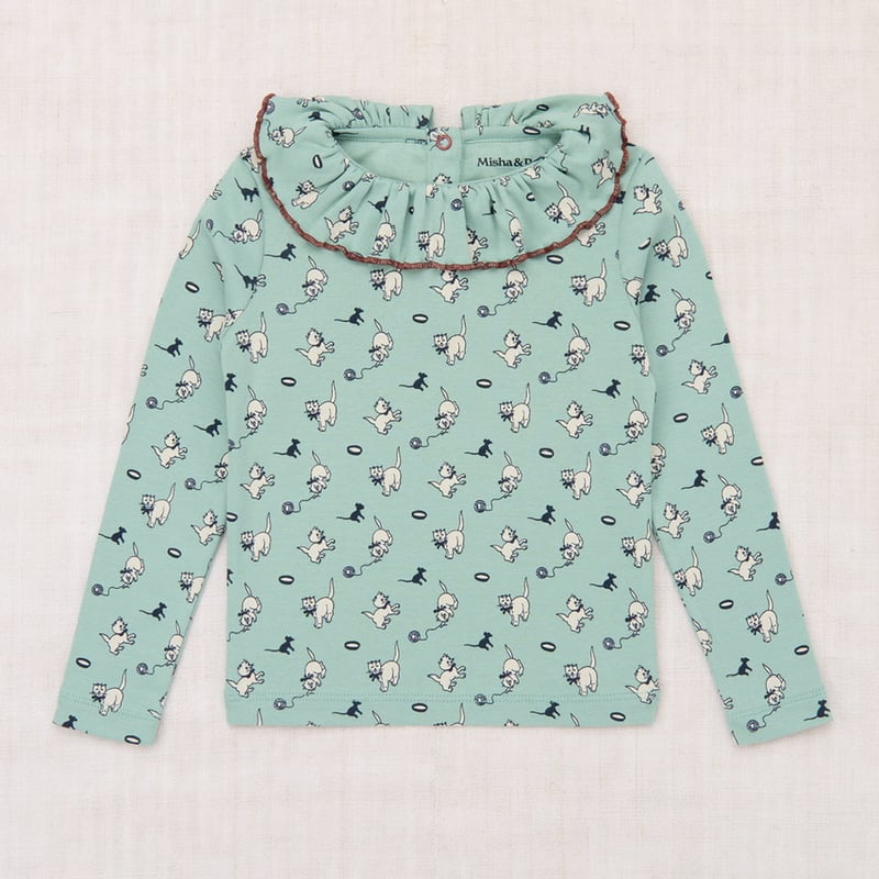 未使用MISHA & PUFF　 Paloma Top　4Y Misha & Puff Paloma Top - Sage Cat & Mouse | Ba