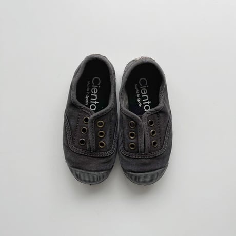 Cienta デッキシューズ EUR21-28 Blackムラ染め