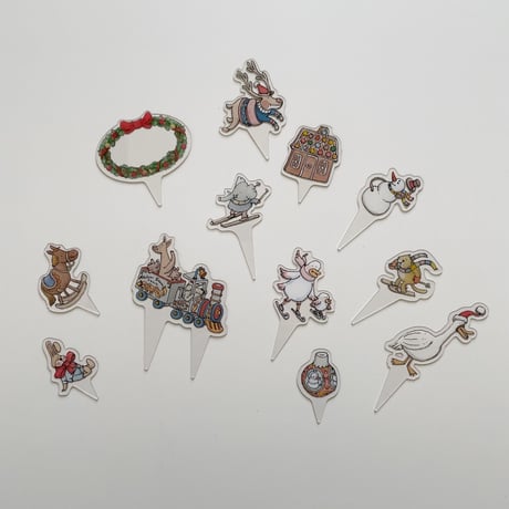 ATELIER CHOUX　Mini Cake Toppers – Christmas – Set of 12