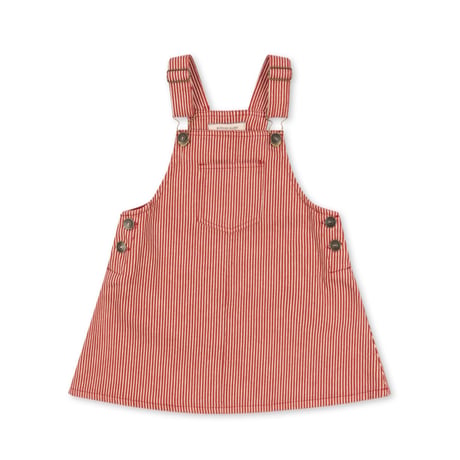 Konges Sløjd 　LUC SPENCER DRESS GOTS-MILK ROUGE STRIPE