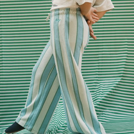 tiny cottons  Retro Stripes Blue Towel Pant
