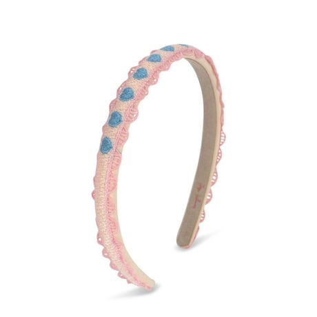 Konges Sløjd 　HEART EMBROIDERY HAIRBRACE - BUTTERCREAM