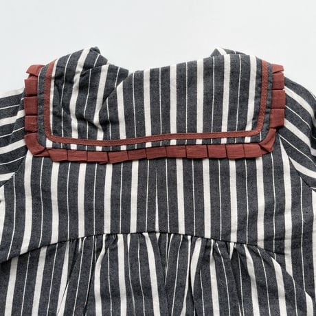 CARAMEL LAILA BABY DRESS - GREY STRIPE