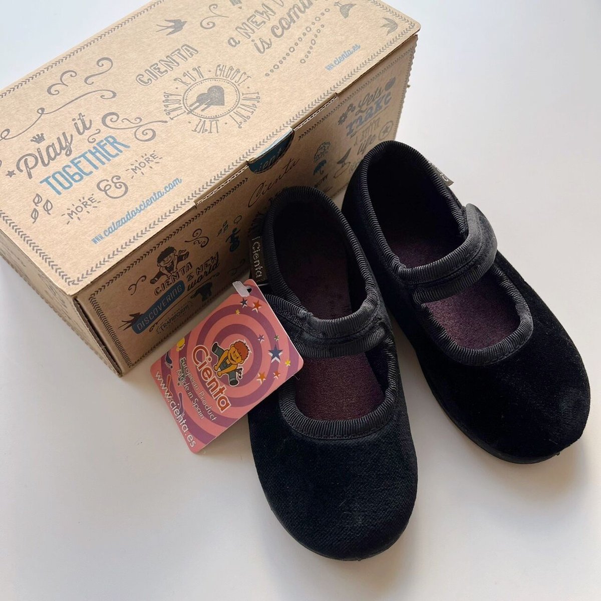 Cienta ベロアフォーマルストラップシューズ EUR23-31 Black Cienta ベロアフォーマルストラップシューズ EUR23-31 Black