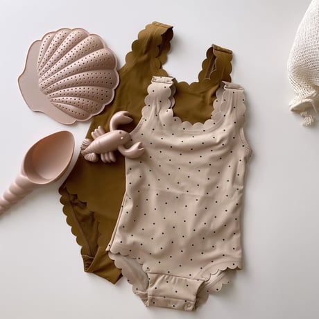 Konges Sløjd　SCALLOP SWIMSUIT - BRONZE BROWN
