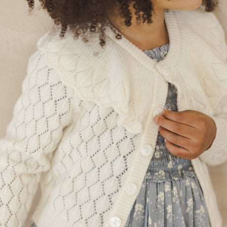 NORALEE　RUFFLE CARDIGAN - IVORY