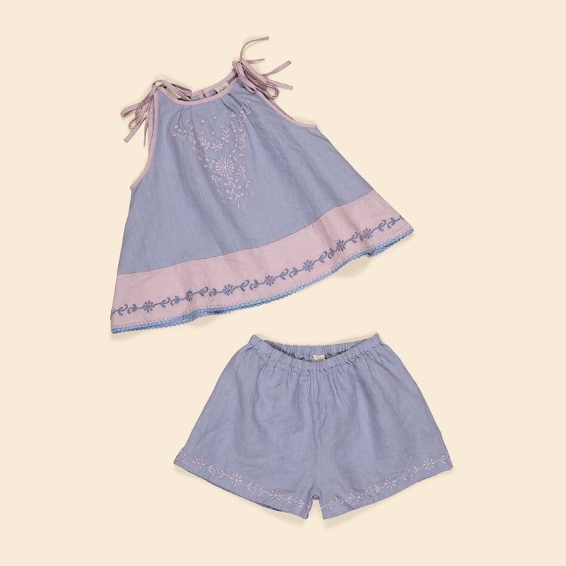 Apolina EMELINE SHORT SET - BLUE-LILAC/LILAC |