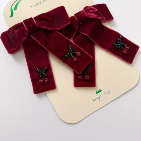 Konges Sløjd 　2 PACK JULIETTE BOW HAIR CLIP - RIO RED