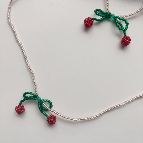 Konges Sløjd　PEARLY NECKLACE & BRACELET S - CHERRY