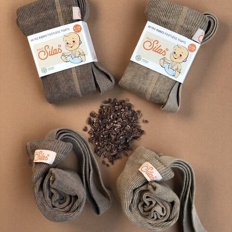 SILLY Silas　RETRO RIBBED FOOTLESS TIGHTS - Cocoa Blend