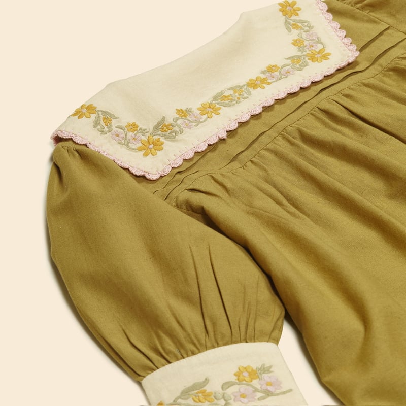 ワンピース Apolina Bette Dress Hazel Apolina BETTE DRESS - DRIED MOSS | Baby Style LAB