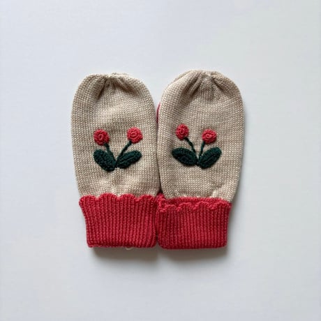 Konges Sløjd 　SONIA KNIT MITTENS - BEIGE MELANGE