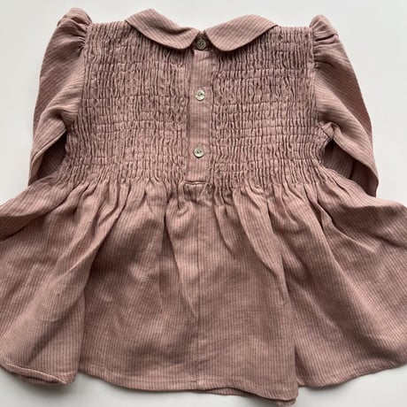 Nellie Quats   Draughts Dress - Dusty Rose Fine Stripe Linen