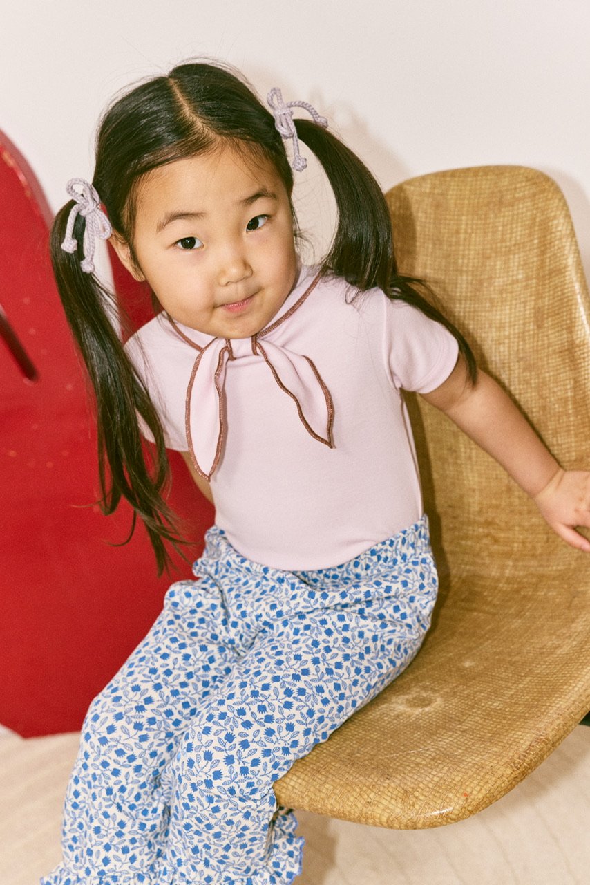 Misha & Puff RUFFLE PEDAL PUSHER - BLUE RIBBON