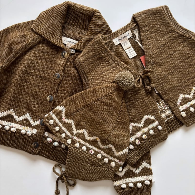 帽子 Misha&Puff zigzag pointy peak hat Misha & Puff Zig Zag Pointy Peak Hat - Antique