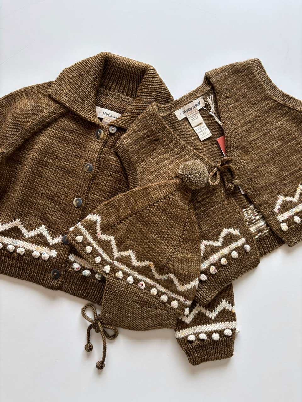 Misha & Puff Zig Zag Pointy Peak Hat - Nutshell